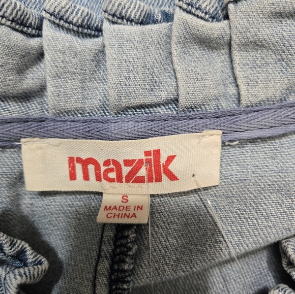 MAZIK NWT Ruffled Denim Button Up Jacket. Size Small - Picture 9 of 12